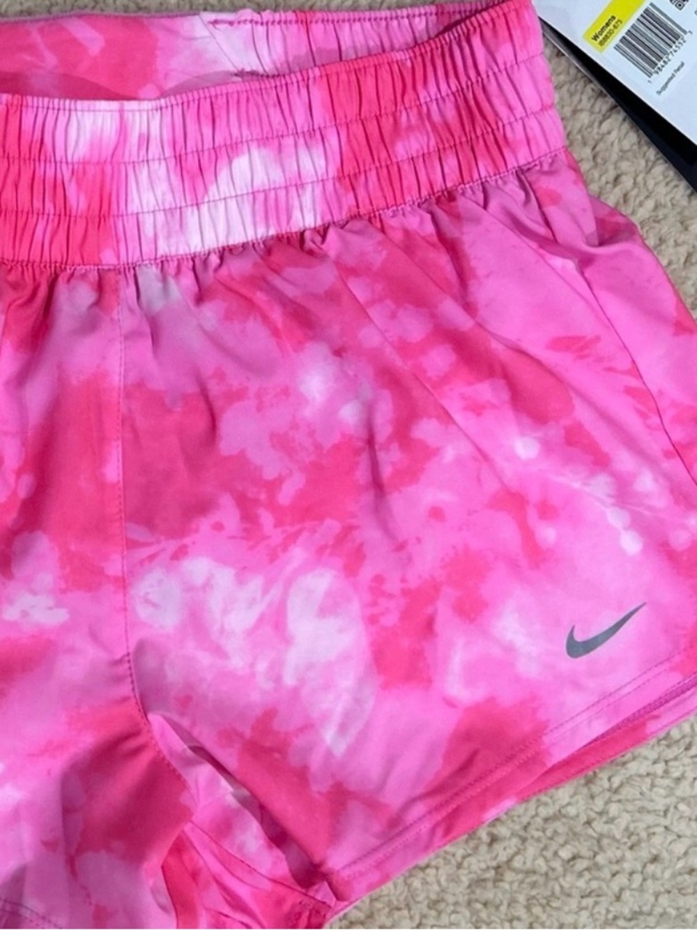 Nike Women's DRI-FIT Pink Tie-Dye Training Shorts NWT